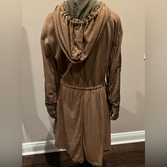 Free People Tan Parker Hooded Jacket Sz10 - Picture 4 of 16